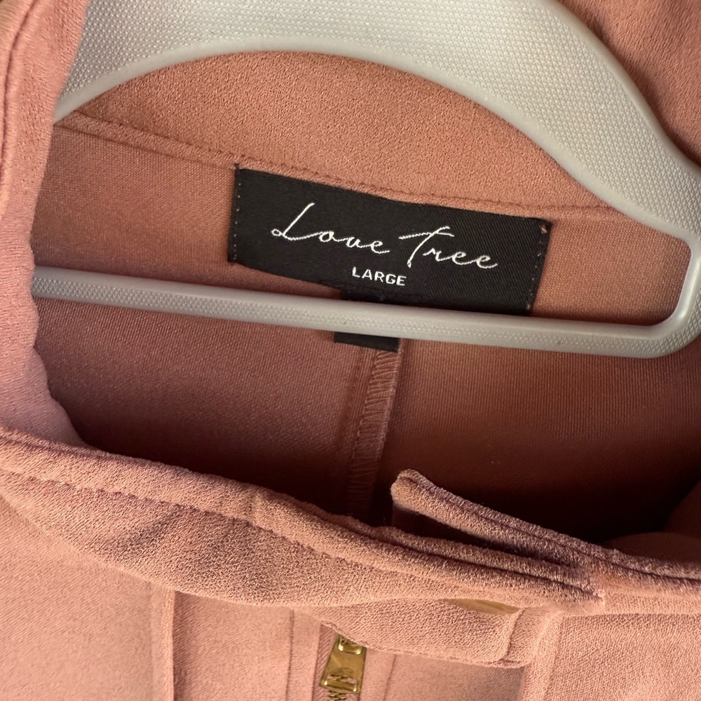 Love Tree Pink Trench Coat with Gold Accents - Picture 2 of 8